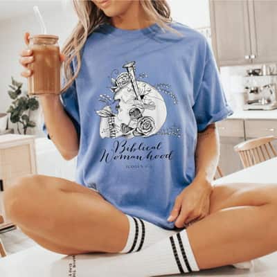 Biblical Womanhood Skull Floral Bible God Women Feminism T-Shirt