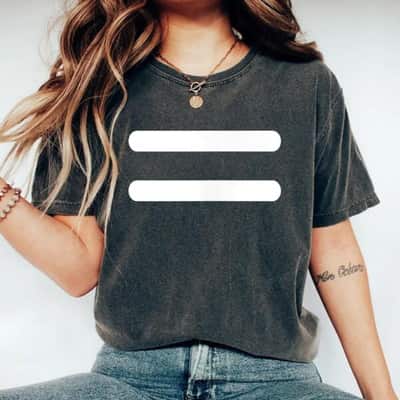 Equality Pride Equal Sign In White Ink T-Shirt
