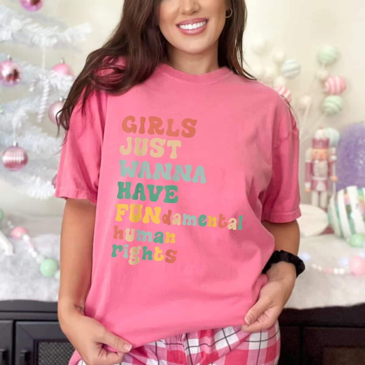 Girls Just Wanna Have Fundamental Rights Awesome Feminist T-Shirt Girls Just Wanna Have Fundamental Rights Awesome Feminist T-Shirt
