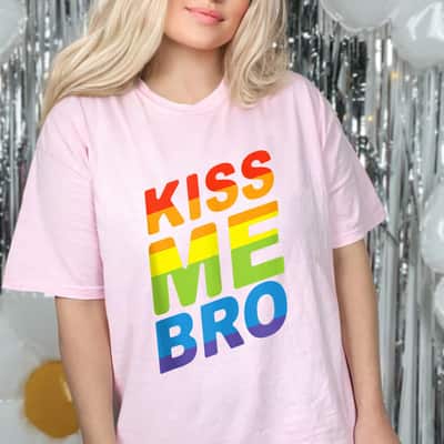 Kiss Me Bro LGBTQ Equality Gay Rights Pride T-Shirt