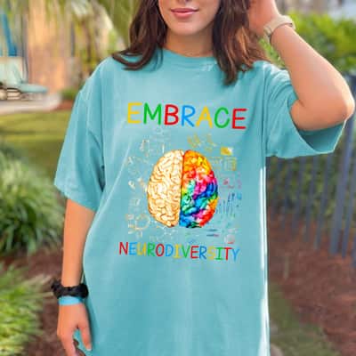 Neurodiversity Embrace ADHD Autism Awareness Month T-Shirt