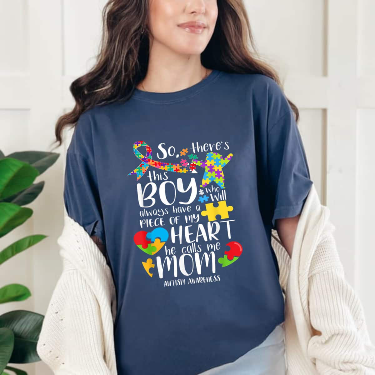 Autism Mom There's This Boy He Calls Me Mom Autism Awareness T-Shirt Autism Mom There's This Boy He Calls Me Mom Autism Awareness T-Shirt