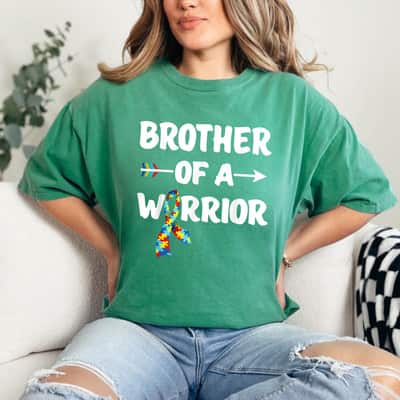 Brother Autism Warrior Men Warrior Gift T-Shirt