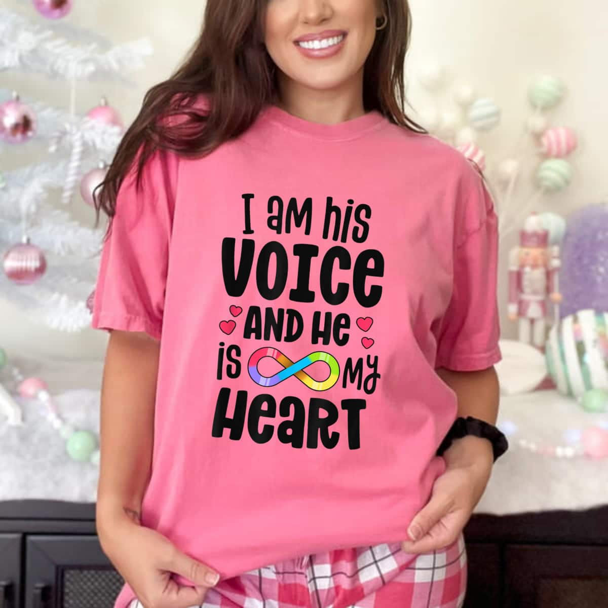 Nonverbal Autism Autistic Mom Acceptance I Am His Voice T-Shirt Nonverbal Autism Autistic Mom Acceptance I Am His Voice T-Shirt