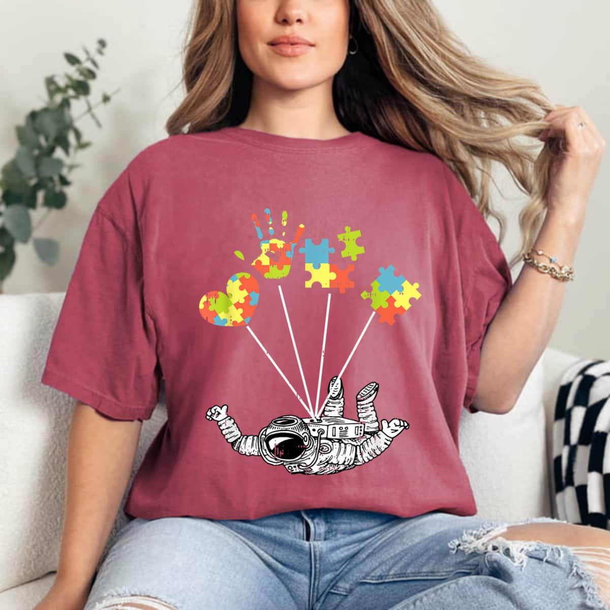 Astronaut Autism Puzzle Awareness Gifts For Autistic T-Shirt Astronaut Autism Puzzle Awareness Gifts For Autistic T-Shirt