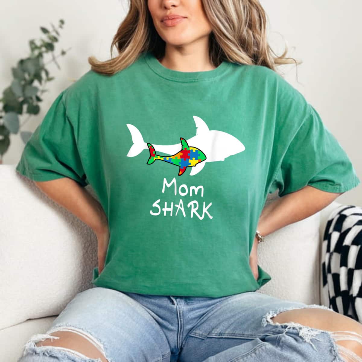 Mom Shark Puzzle Piece Cool Autism Awareness Gift T-Shirt Mom Shark Puzzle Piece Cool Autism Awareness Gift T-Shirt