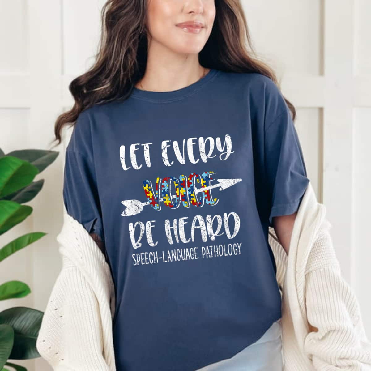 Autism Awareness Month Costume SLP Teacher Puzzle T-Shirt Autism Awareness Month Costume SLP Teacher Puzzle T-Shirt