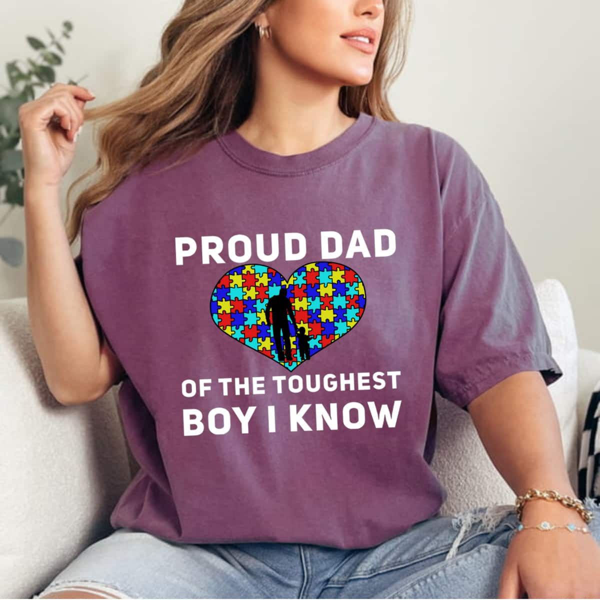 Proud Dad Of The Toughest Boy I Know Autism Awareness T-Shirt Proud Dad Of The Toughest Boy I Know Autism Awareness T-Shirt