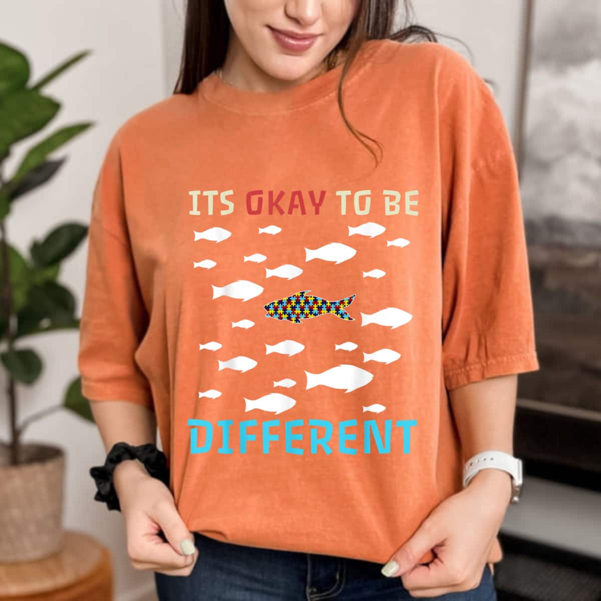It's Okay To Be Different Fish Autism Awareness Month T-Shirt It's Okay To Be Different Fish Autism Awareness Month T-Shirt