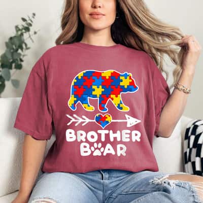 Brother Bear Puzzle Piece Autism Awareness Family Gifts T-Shirt