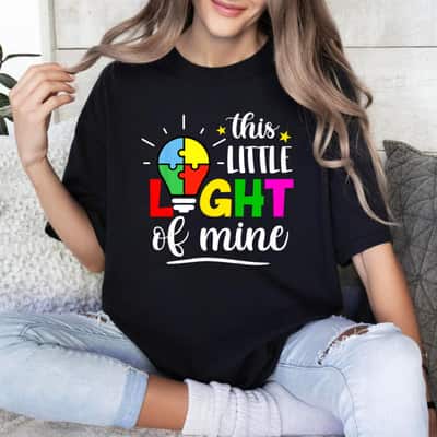Kids This Little A Lights Of Mine Autism Warrior Autism Awareness T-Shirt