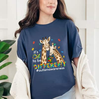 Autism Awareness Women Kids It's Ok To Be Different T-Shirt