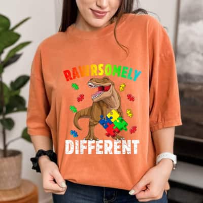 Rawrsomely Different For Autism Awareness T-Shirt