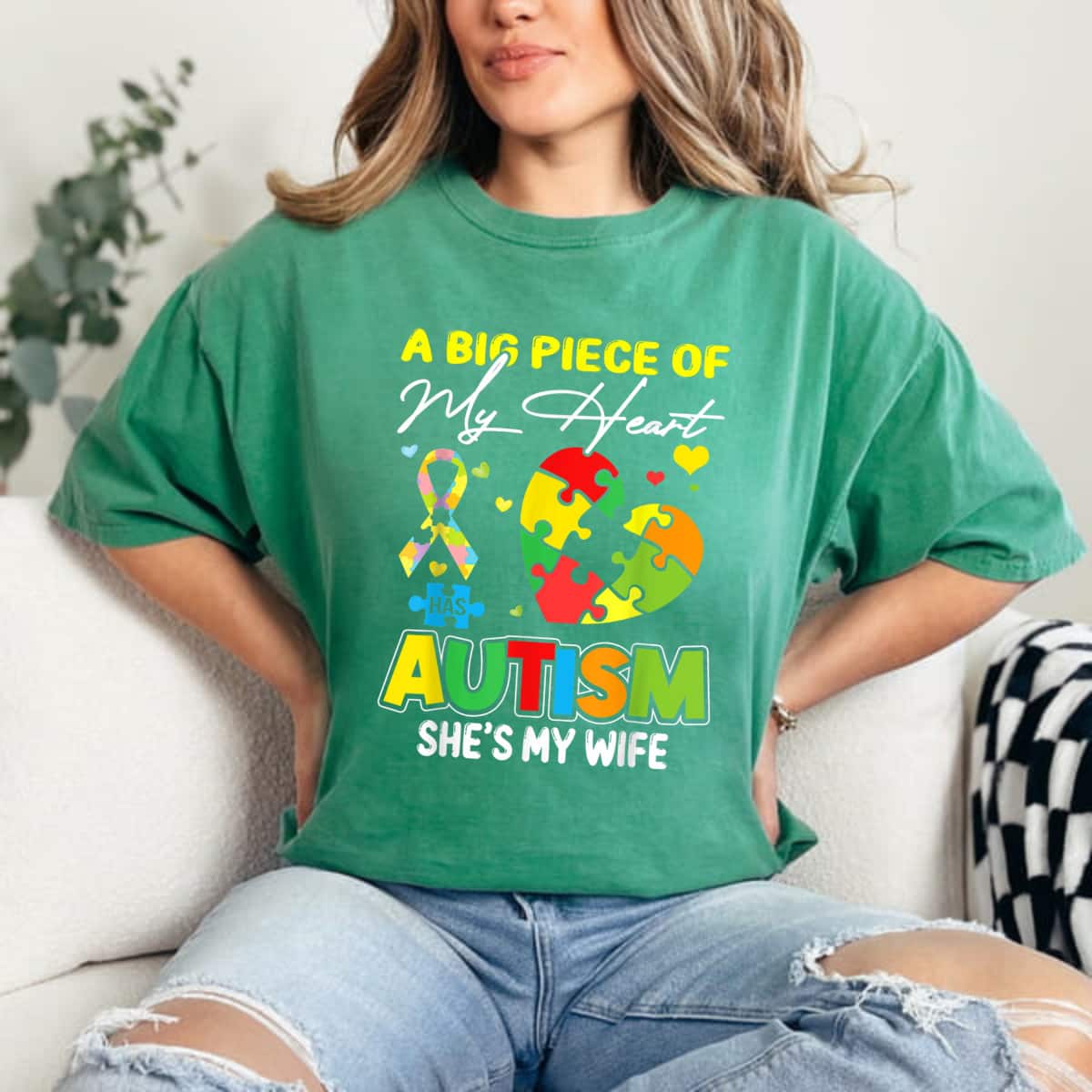 A Piece Of My Heart Has Autism My Wife T-Shirt A Piece Of My Heart Has Autism My Wife T-Shirt
