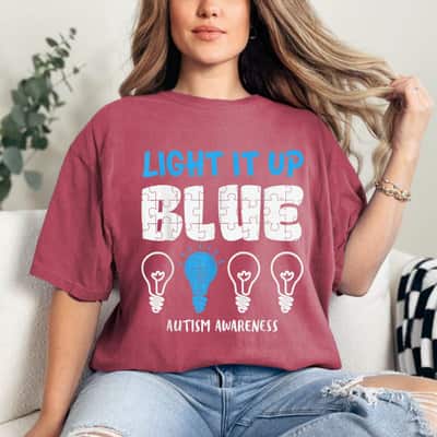 Light It Up Blue Autism Awareness Puzzle T-Shirt