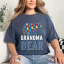 Grandma Bear World Autism Awareness Day Family Puzzle Piece T-Shirt