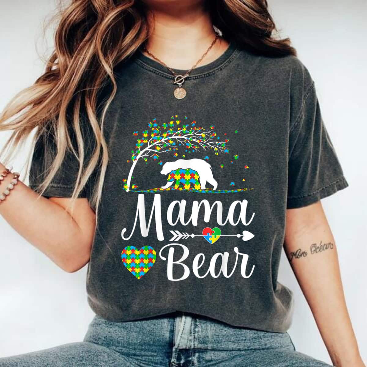 Autism Awareness Mama And Bear Support Autistic Autism Mom T-Shirt Autism Awareness Mama And Bear Support Autistic Autism Mom T-Shirt