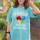Womens Proud Grandma Autism Awareness Family Autism Grandma T-Shirt