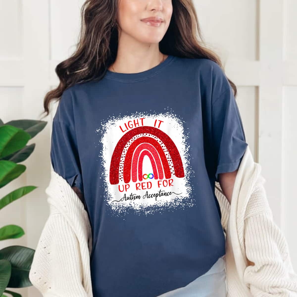 Light It Up Red For Autism Awareness Acceptance Red Instead T-Shirt Light It Up Red For Autism Awareness Acceptance Red Instead T-Shirt