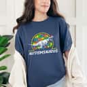 Dino-saur Autism Awareness Gifts For Kids Cute T-Rex Saurus T-Shirt