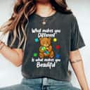 Womens Cute Baby And Mama Bear Puzzle Child Autism Awareness T-Shirt