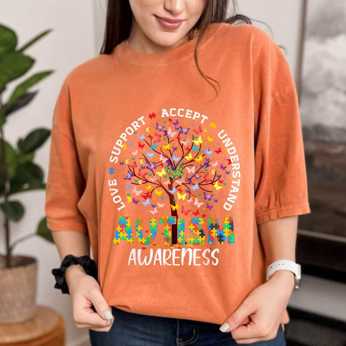 Butterfly Tree Autism Love Accept Support Autism Month T-Shirt Butterfly Tree Autism Love Accept Support Autism Month T-Shirt