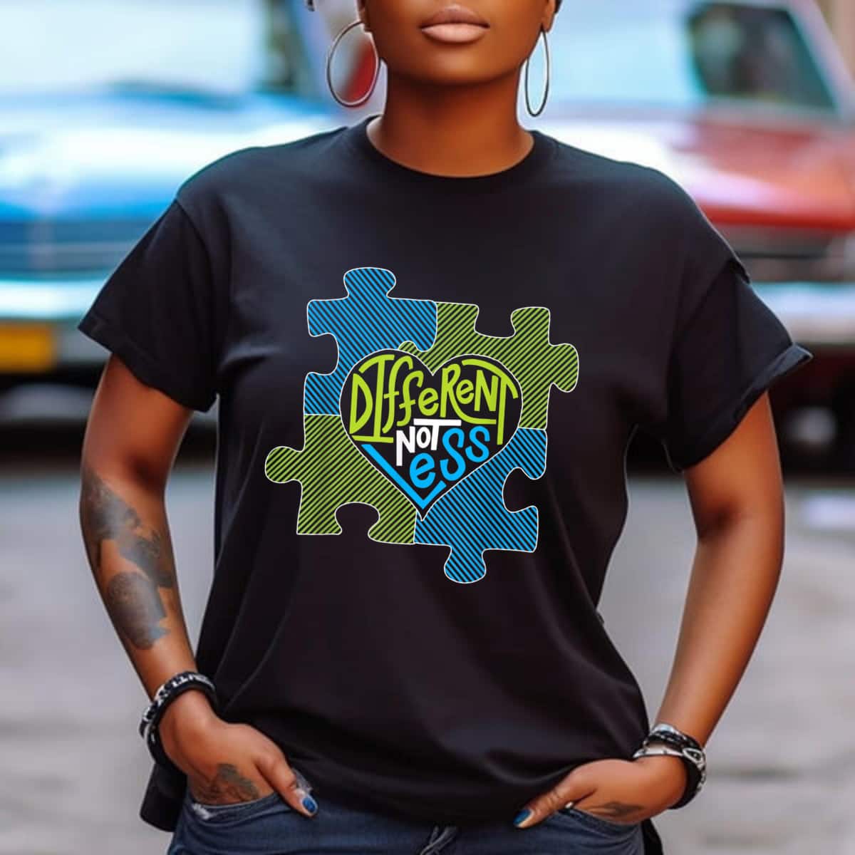 Different Not Less - Autism Puzzle Piece T-Shirt Different Not Less - Autism Puzzle Piece T-Shirt