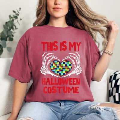 This Is My Halloween Costume Skeleton Hands Autism Awareness T-Shirt