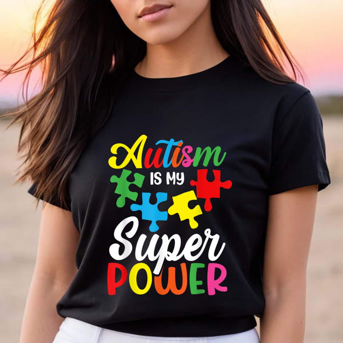 Autism Is My Superpower Autistic Awareness Puzzle Piece Cute T-Shirt Autism Is My Superpower Autistic Awareness Puzzle Piece Cute T-Shirt