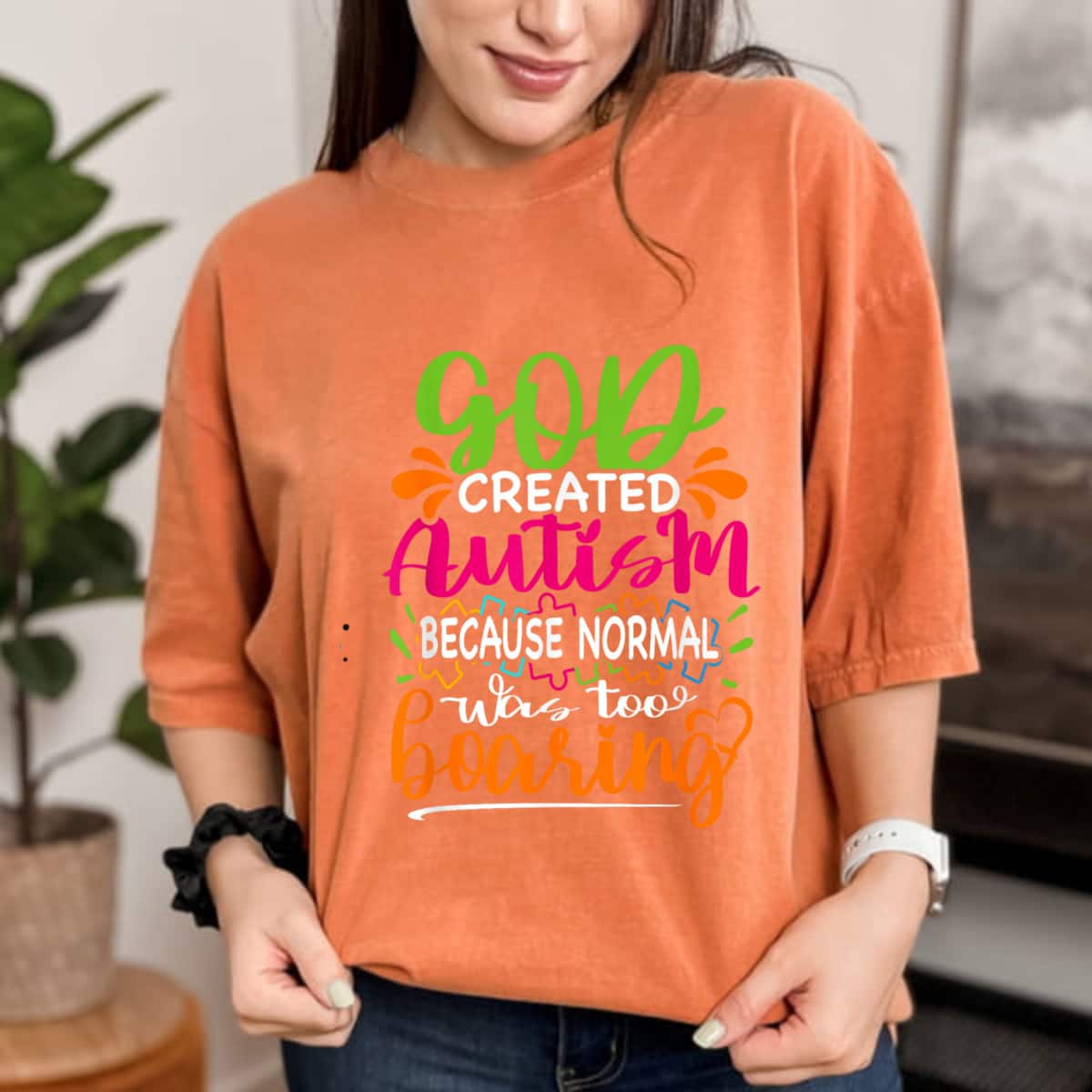 God Created Autism Because Normal Was Too Boring - Autistic T-Shirt God Created Autism Because Normal Was Too Boring - Autistic T-Shirt