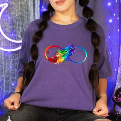 Neurodiversity Symbol Rainbow Infinity Autism Mom Awareness T-Shirt