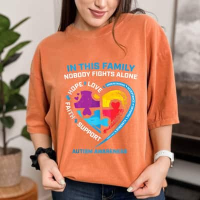 Son Daughter Mom Dad Family I Wear Blue Autism Awareness T-Shirt