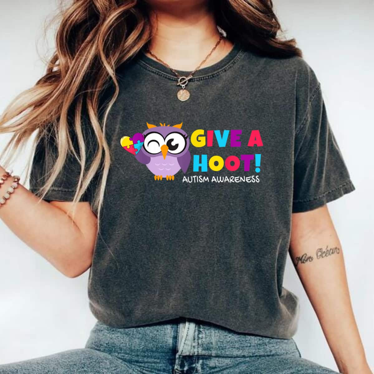 Autism Owl Autism Awareness Give A Hoot T-Shirt Autism Owl Autism Awareness Give A Hoot T-Shirt