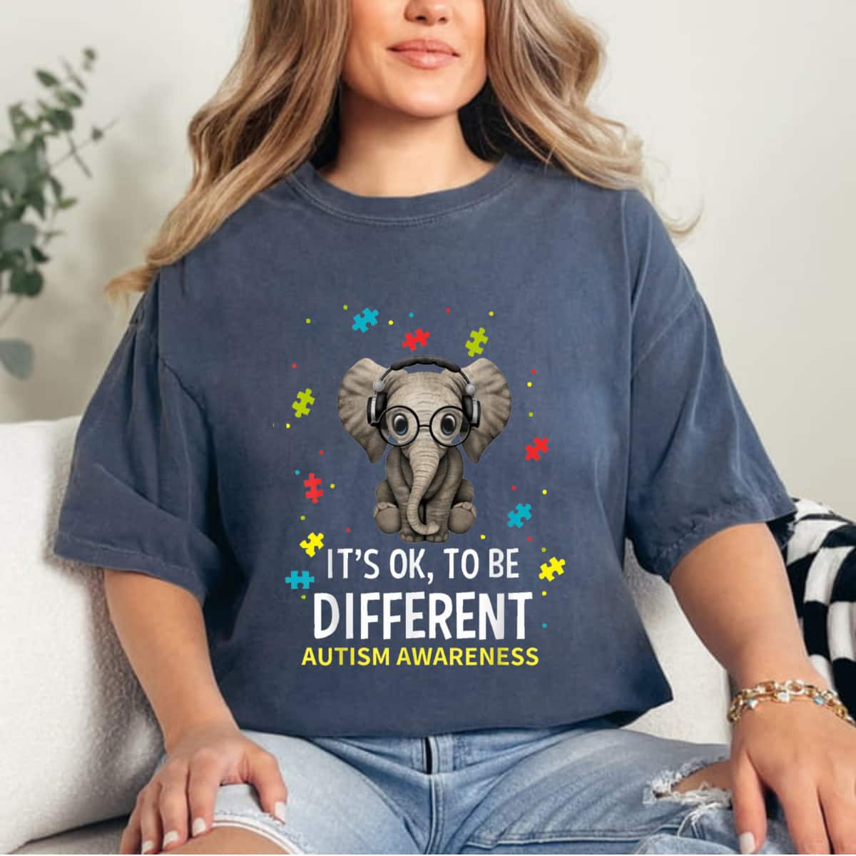 It's Ok To Be Different Autism Awareness Elephant T-Shirt It's Ok To Be Different Autism Awareness Elephant T-Shirt