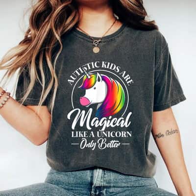 Autistic Kids Magical Unicorn Cool Autism Awareness Gift T-Shirt