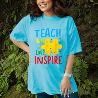 Teach Hope Love Inspire Teacher Classroom T-Shirt