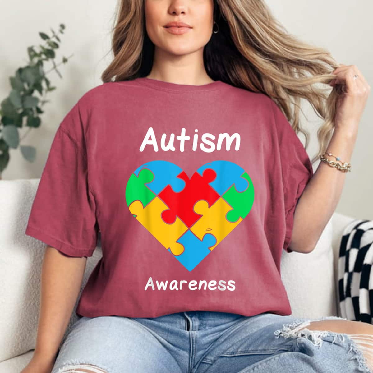 Autistic Heart Puzzle Piece Love Cool Autism Awareness Gift T-Shirt Autistic Heart Puzzle Piece Love Cool Autism Awareness Gift T-Shirt