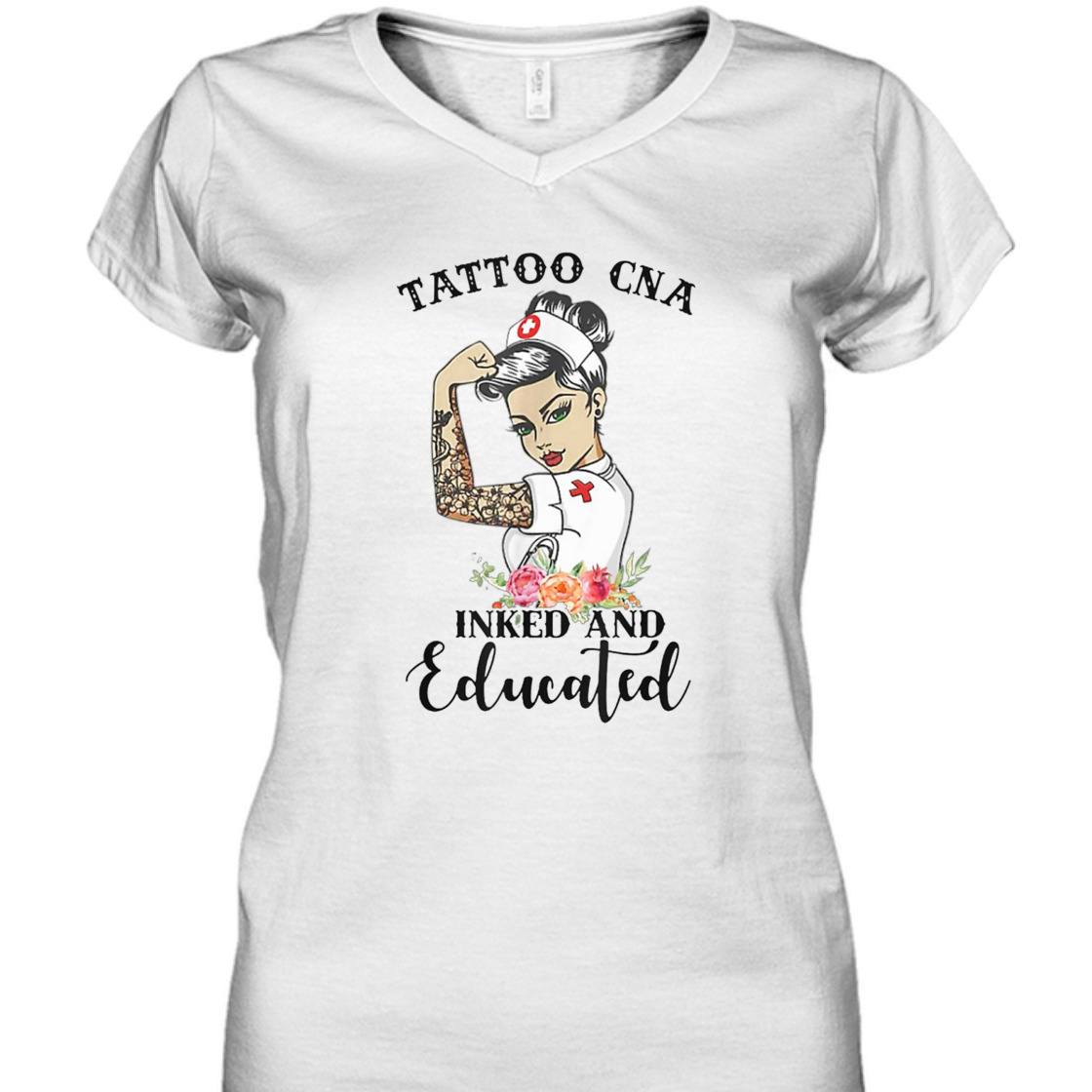 Strong Women Tattoo CNA Inked And Educated Feminist T-Shirt
