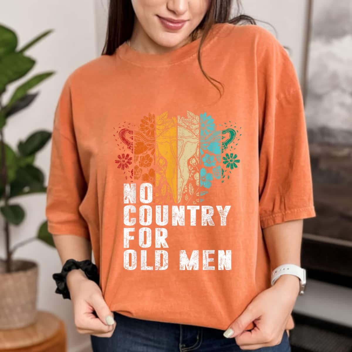No Country For Old Men Uterus Feminist Women Rights Vintage T-Shirt No Country For Old Men Uterus Feminist Women Rights Vintage T-Shirt