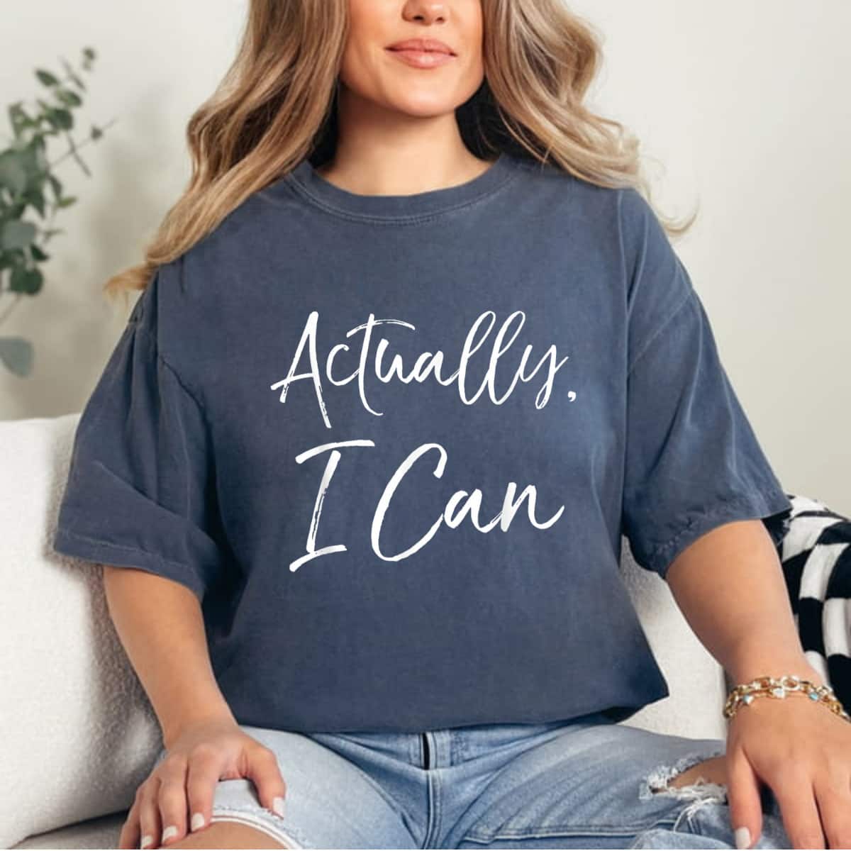 Actually, I Can Funny Cute Feminism Empowerment T-Shirt Actually, I Can Funny Cute Feminism Empowerment T-Shirt