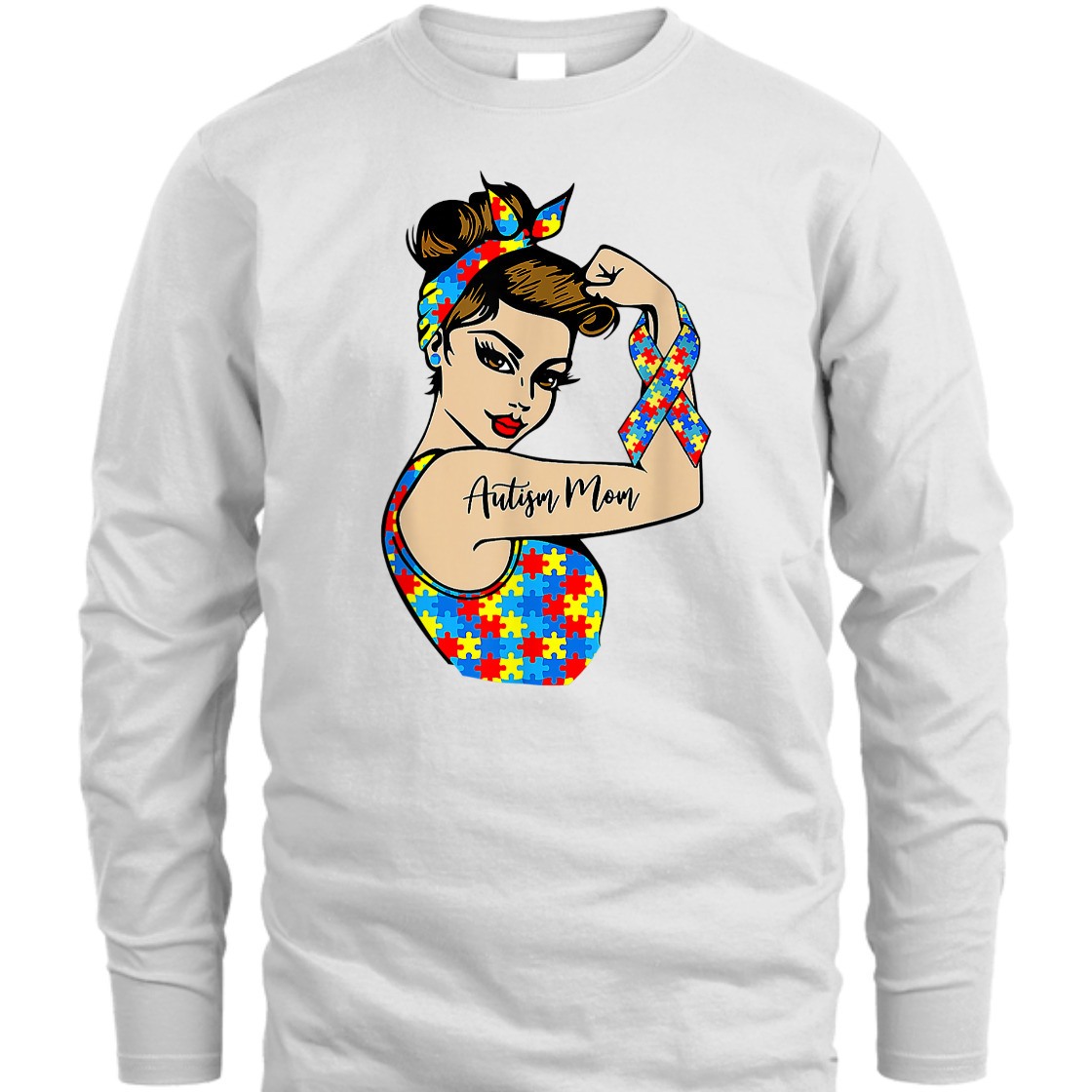 Strong Women Autism Mom Unbreakable Rosie The Riveter Power T-Shirt
