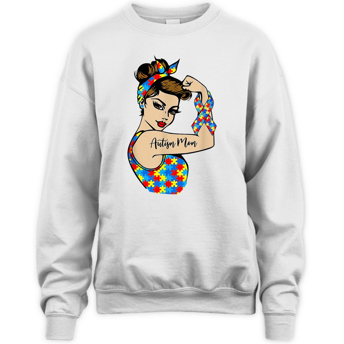 Strong Women Autism Mom Unbreakable Rosie The Riveter Power T-Shirt