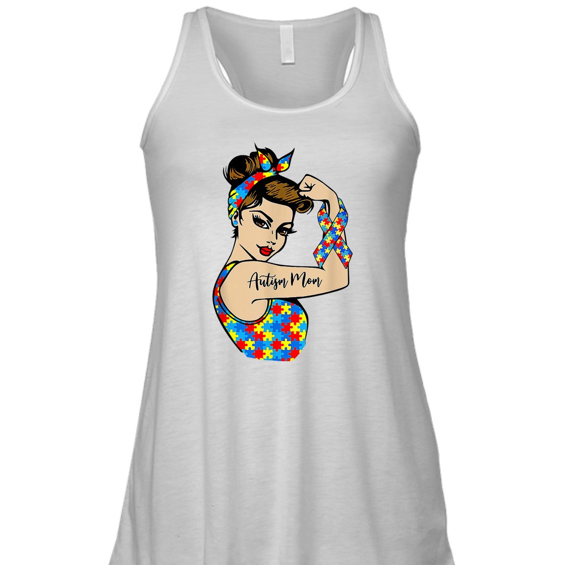 Strong Women Autism Mom Unbreakable Rosie The Riveter Power T-Shirt