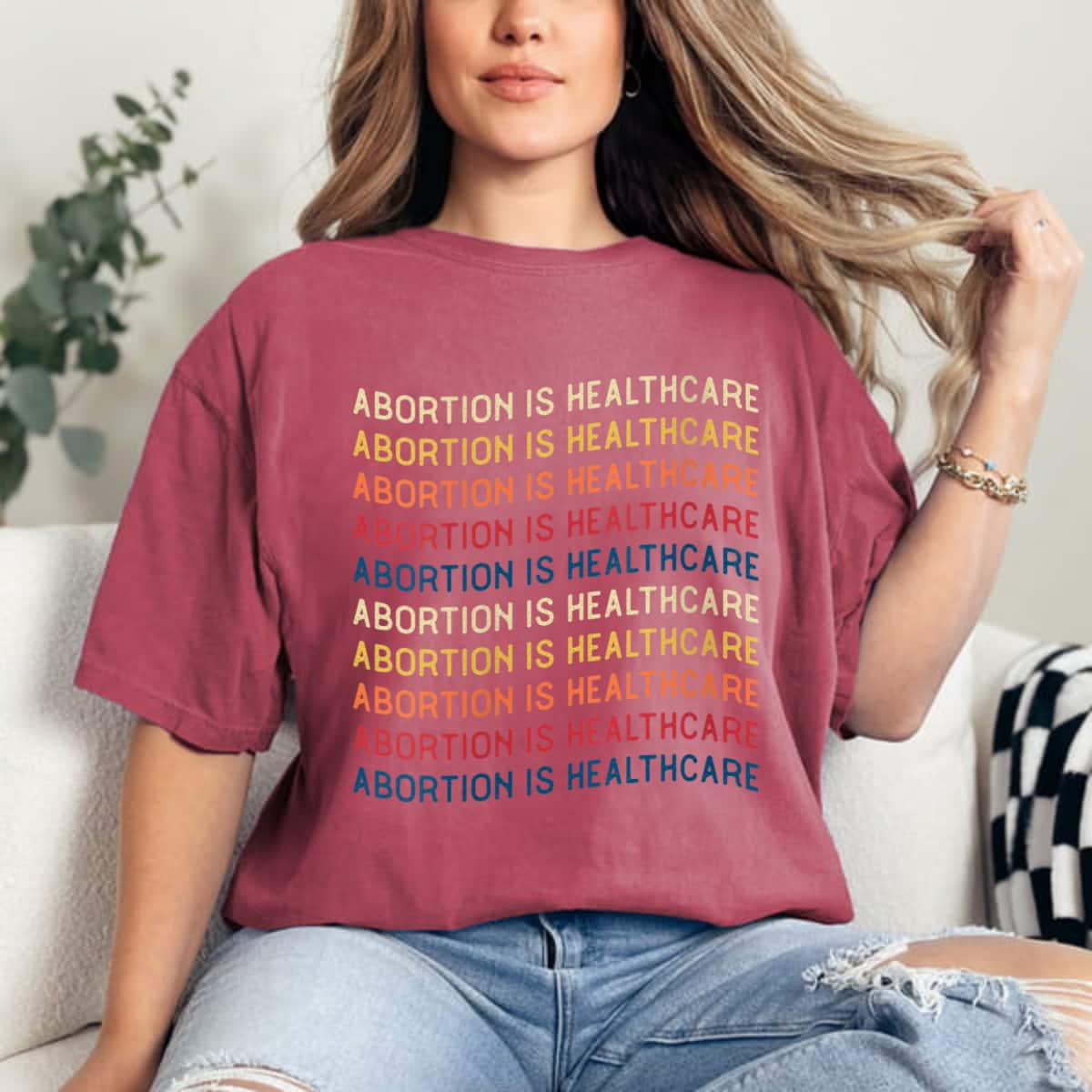 Womens Abortion Is Healthcare Retro Feminist Pro-Choice Women Right T-Shirt Womens Abortion Is Healthcare Retro Feminist Pro-Choice Women Right T-Shirt