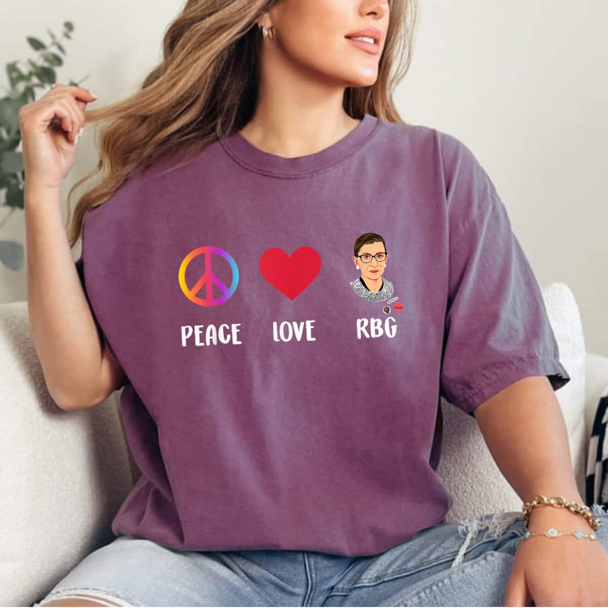 Peace Love RBG Ruth Bader Ginsburg Feminist T-Shirt Peace Love RBG Ruth Bader Ginsburg Feminist T-Shirt