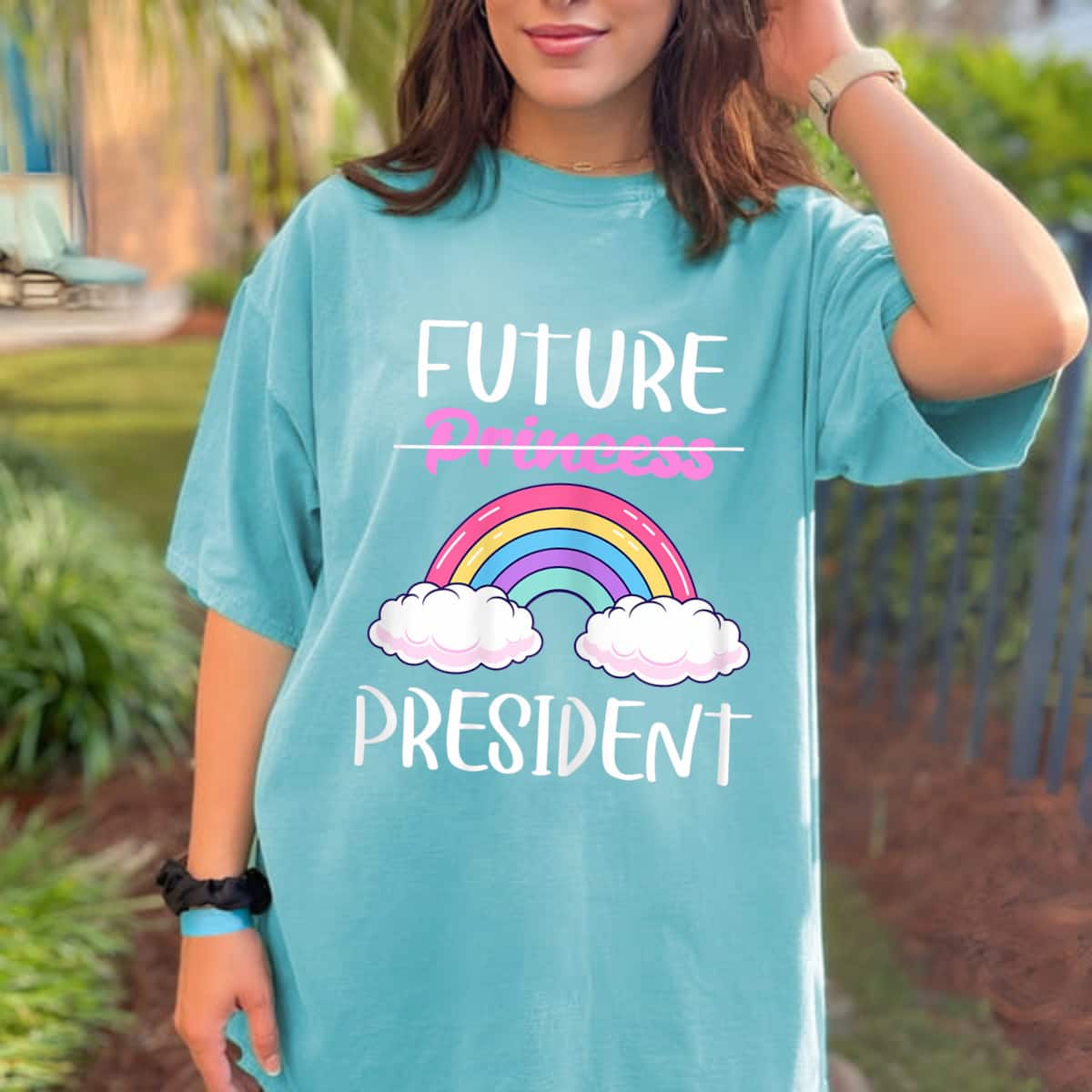 Future President Girls Feminist Rainbow T-Shirt Future President Girls Feminist Rainbow T-Shirt