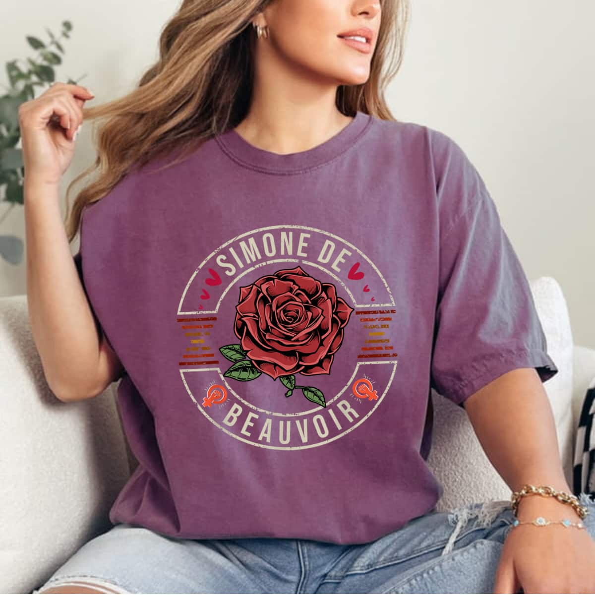 Simone De Beauvoir Feminist Power Of T-Shirt Simone De Beauvoir Feminist Power Of T-Shirt