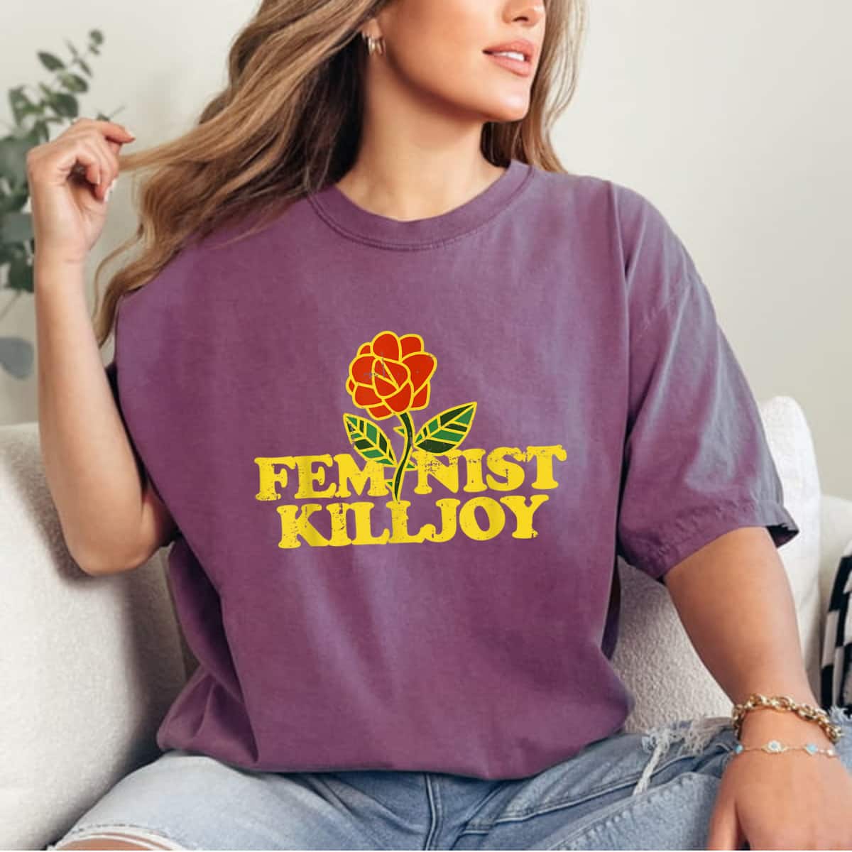 Vintage Feminist Killjoy Retro Rose Feminism Art T-Shirt Vintage Feminist Killjoy Retro Rose Feminism Art T-Shirt