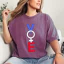 Womens Feminist Vote Red White Blue American Voting Election T-Shirt