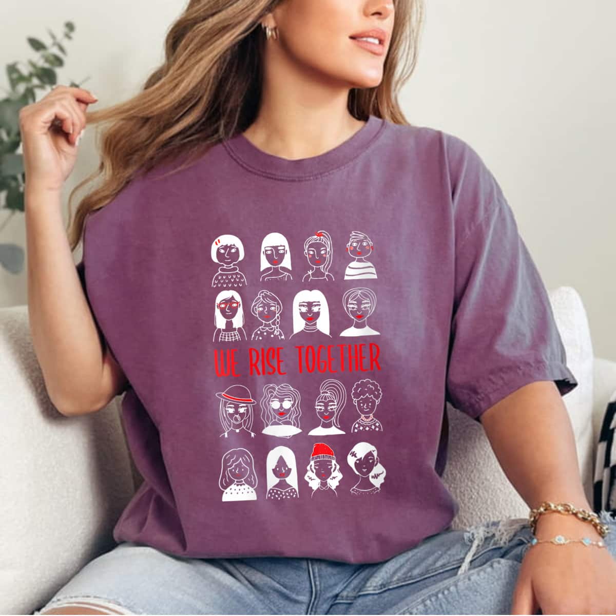 Womens We Rise Together - Feminist Feminism Rights Day T-Shirt Womens We Rise Together - Feminist Feminism Rights Day T-Shirt